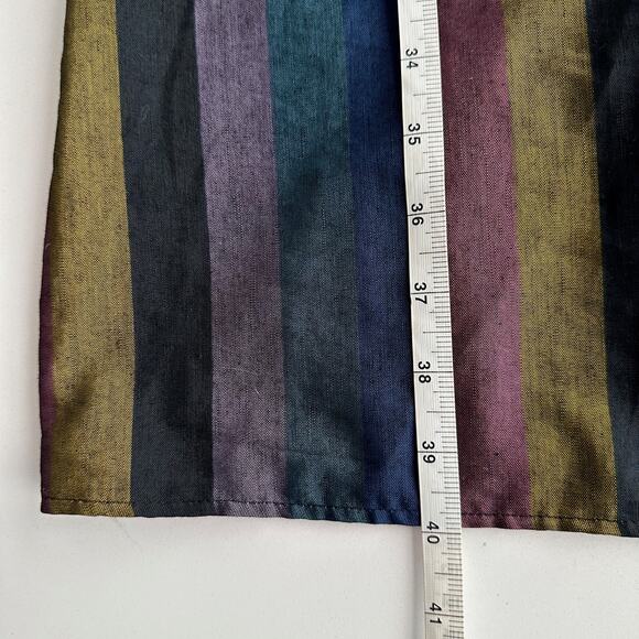 VTG Fritzi You Babes Dolman Jaquard Stripe Jewel Tone Snap Front Midi Dress M - Picture 10 of 10